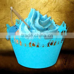 Green Laser Cut Different Colors Cupcake Wrappers Wholesale at Different Sizes thumbnail-1