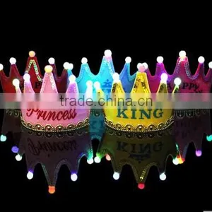 LED Light Party Birthday Glow Flash King Princess King Headband Hat thumbnail-1