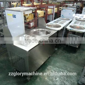 2015 Hot Sale Flat Single Pan With 6 Topping Pans Stir Fry Ice Cream Machine thumbnail-3