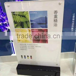Custom Clear Acrylic Restaurant Table Menu Holder With Printing Black Base thumbnail-3