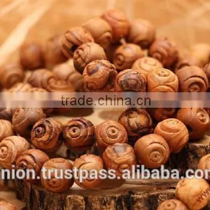 Olive Wood Carved Round Beads thumbnail-1