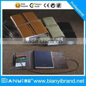 Leather Cover Daily Planner With Pocket and Elastic Closure thumbnail-1