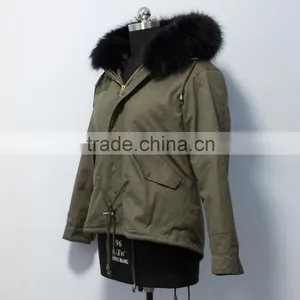 Fashionable Hot Sale Military Parka Jacket With Real Raccoon Fur Hood thumbnail-4