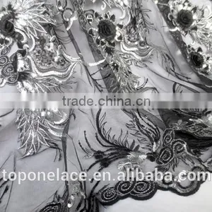 Top One High Quality African French Lace Fabric 3d Flower Lace Embroidered Fabric Applique Dresses thumbnail-3