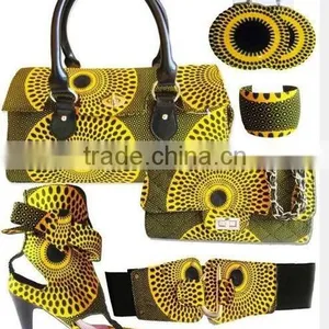 2015 Ankara Fabric Shoes and Bags/wax Shoes and Bags /Ankara Print High Heels Shoes Quality Choice Most Popular thumbnail-1
