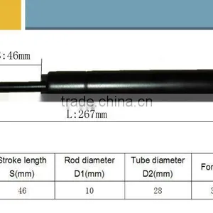 Lockable Gas Spring / Gas Struts for Office Chairs KQ10/28-46-267(Q-Q)300 thumbnail-5