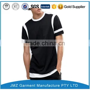 Customized Longline T-Shirt With Monochrome Cut And Sew Detail And Contrast Hem thumbnail-1