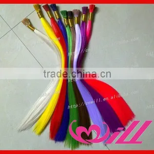 Pretty Red Wine Color Hair Pink Hair Crazy Color Cheap Synthetic Grizzly Rooster Feathers i Tip Hair Extension thumbnail-1