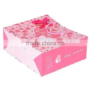 Pink Heart Paper Gift Bag Shopping Bag thumbnail-3