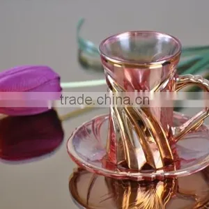 Copper Plated Glass Cup and Saucer thumbnail-1
