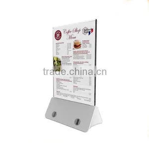 Factory Manufacturer Tabletop Acrylic Restaurant Menu Holder, Portable Power Bank Menu Holder thumbnail-4