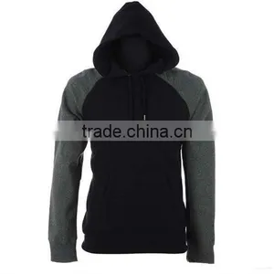 Polyester and Cotton Unisex Plain Hoodies Black thumbnail-1