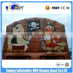 CE New Pirate Inflatable Obstacle Course With Climbing Wall / Outdoor Jumping Slide thumbnail-6