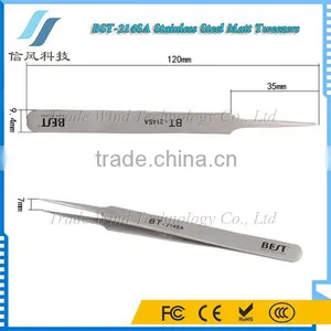 BST-214SA Stainless Steel Highly Precise Pro Tool Tweezers Matt Tweezers thumbnail-1
