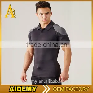Dri Fit Shirts Wholesale Fitness Fashion Polo Shirt ,seamless Sport Shirt thumbnail-1