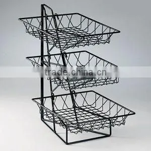 3 Tiers Black Square Metal Wire Merchandiser With Baskets YC014 thumbnail-1