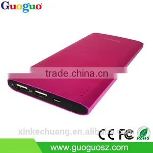 Guoguo 2500mAh Mobile Battery Charger Pack Polymer Ultra Thin Portable Metal Power Bank for Iphone7 thumbnail-4
