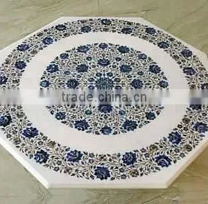 White Marble Inlay Table Tops thumbnail-1