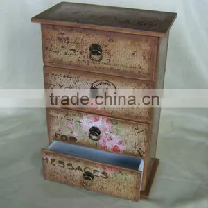 Shabby Cottage Chic French Provence Lavender Wood Storage Box thumbnail-1
