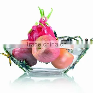 RORO Promotion Bamboo Enamel Crystal Glass Fruit Holder thumbnail-1