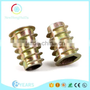 Odm Good Quality Zinc Alloy Colorful Furniture Wood Insert Nut thumbnail-3