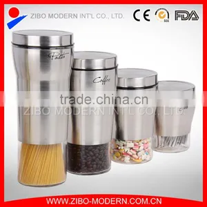 Hot Sale Stainless Steel Coating Modern Novelty Round Cookie Glass Jars And Lids thumbnail-1