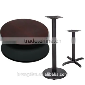 Custom Made Restaurant Furniture Wooden Table Top Metel Base Round Coffee Dining Table thumbnail-3