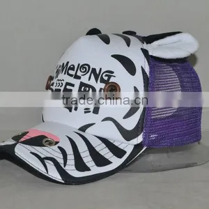 Guangzhou Hat Factory Professional Custom 100% Cotton Cute Cartoon Hippo Shape Trucker Cap thumbnail-2