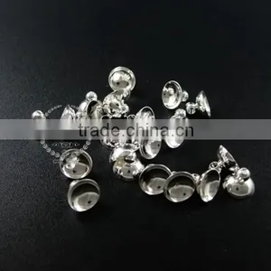 8mm Silver Plated Brass Glass Dome Cover Cap DIY Bail Supplies Findings 1532014 thumbnail-1