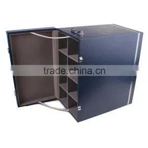 Wholesale Custom 8 Bottles of Red Wine Champagne Boxes, Black Leather Gift Box thumbnail-4