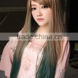 ****** Women Long Straight Brown Flaxen Costume Sythetic Hair Cosplay Party Full Wig thumbnail-3