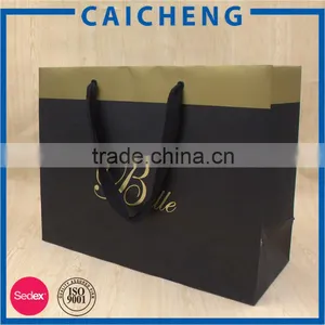 White Rope Handle Wine Paper Bag With Foil Logo thumbnail-4
