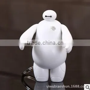 Wholesale Big Hero 6 Cute Baymax Kids Gift Pendant Keychain Ring Hot Sale 3d Rubber Big Hero Baymax Keyrings thumbnail-2