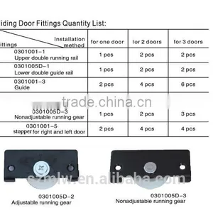 Aluminum Steel and PA6 Sliding Door Hardware for Warbrobe thumbnail-3