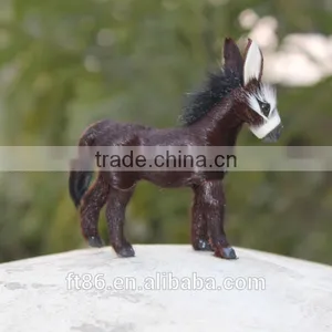 Craft Made Goat Fur Walking Donkey Garden Decor Christmas Donkey thumbnail-5