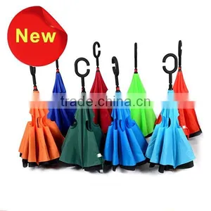 2016 New Double Layer Windproof Inverted Umbrella With C Handle thumbnail-6