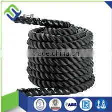 Supply 1.5" * 50' 3 Strand Black Battle Rope Gym Rope for Sale thumbnail-1
