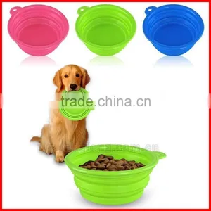 Cute Pet Dog Cat Silicone Collapsible Travel Bowl Dish Feeding Water Feeder New thumbnail-1