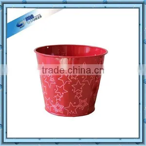 Strong Metal Christmas Red Round Gift Bucket thumbnail-1
