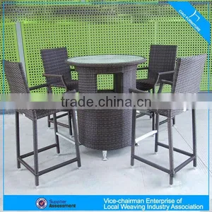 A - Unique Design Outdoor Furniture Set Bar Tall Table and Arm Stools FT018+FC044 thumbnail-1