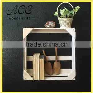 White Wooden Wall Hanging Crate Shelf / Wall Pocket thumbnail-1