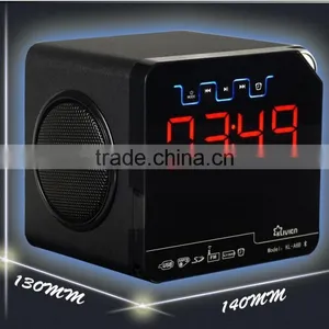 Bluetooth Speaker With USB/SD +Alarm Clock + FM Radio Speaker thumbnail-5