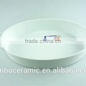Wholesale White Cheap Oval Ceramic Bakeware With Handles in Stock thumbnail-2