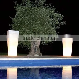 FO-9522 Tall Square Outdoor LED Light Flower Pot thumbnail-1
