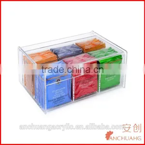 Acrylic Tea Bag Holder 6 Compact Tea Bag Organizer thumbnail-1