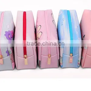 Women Pink Travel Cosmetic Bag With Zipper and Logo thumbnail-5