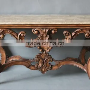 French Style Resin Console Table With Marble Top ME-0431-01 thumbnail-4