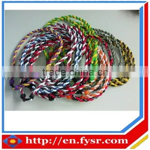 New Products 3 Ropes Weave Titanium Nylon Sports Necklaces for Kids thumbnail-1