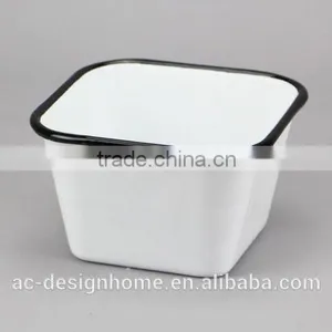 SQUARE ENAMEL IRON STORAGE CANISTER thumbnail-1