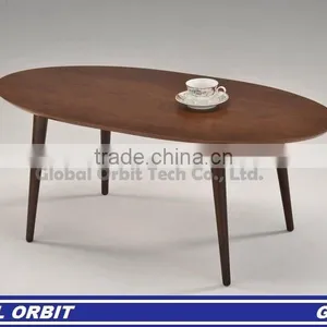 Wooden Round Tea Table Coffee Table, Mdf Modern Wood Coffee Table thumbnail-3